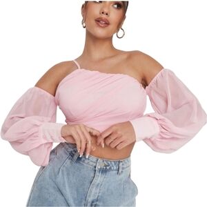 Missguided Puff Sleeve Corset Top